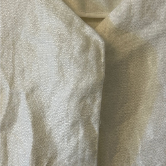 EUC White Linen One-Button Jacket/Top - Picture 4 of 6